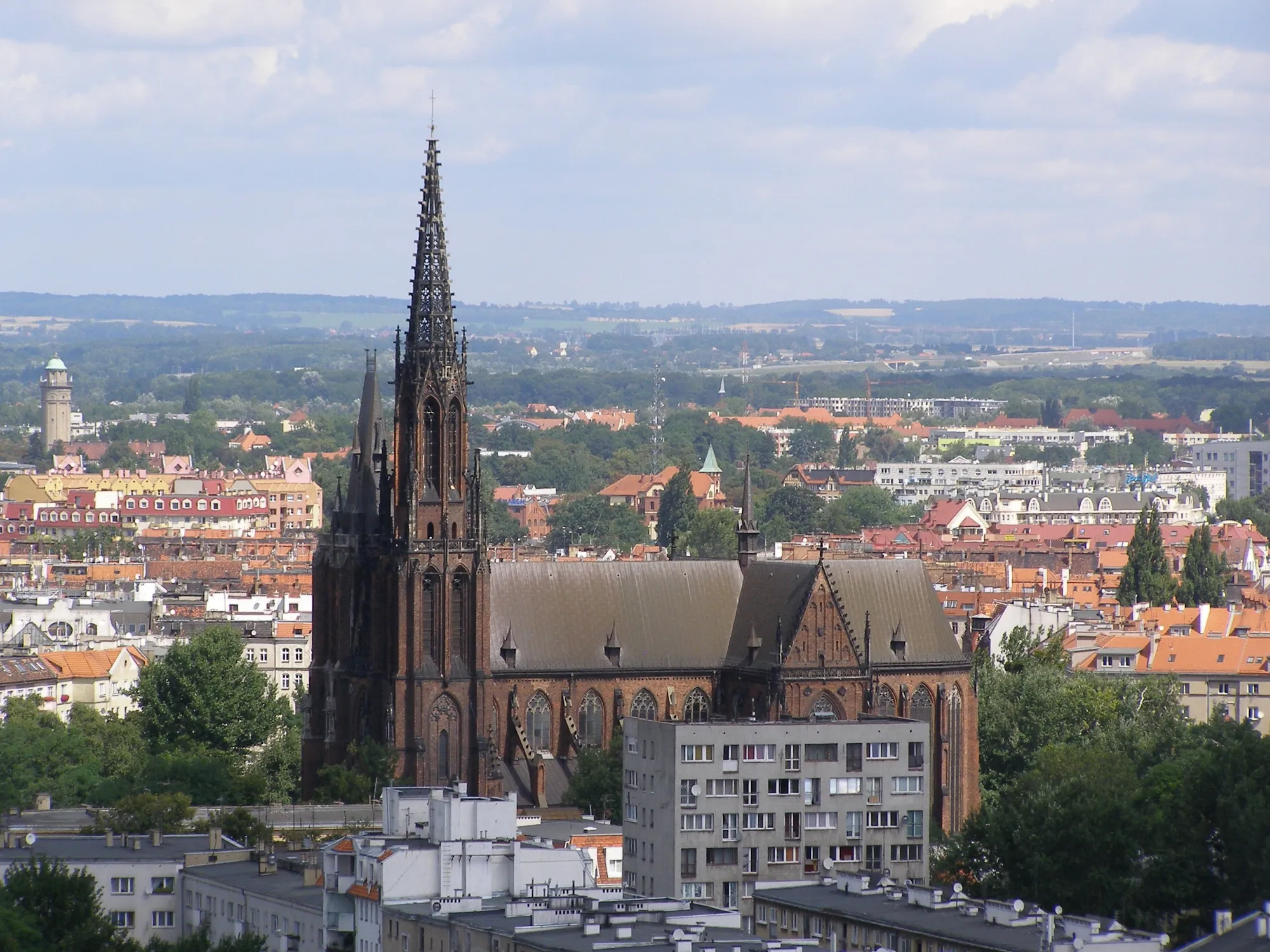 Panorama Ołbina z kościołem św. Michała Archanioła